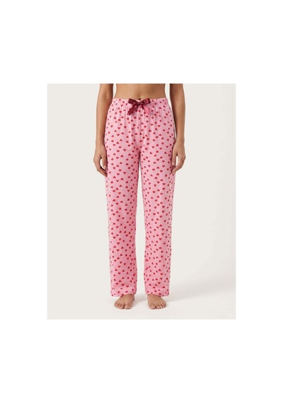 Aura Collections Kadın Viskon Pamuklu Pijama Altı Soft Örme Mevsimlik Ev Pantolonu Kırmızı