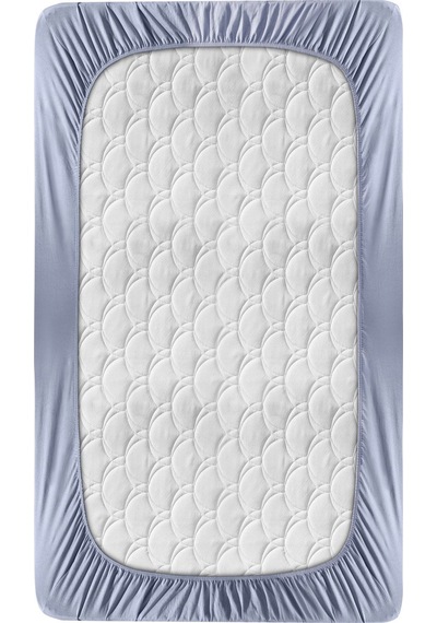 Penye Lastikli Çarşaf, Battal Çift Kişilik , Açık Gri, Pamuk-elastan Örme Kumaş, 230 Gr/m² Açık Gri