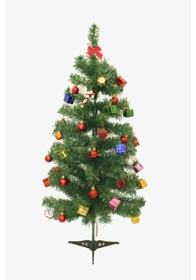 Yılbaşı Çam Ağacı (90cm) 40 Adet Süs+ışık+kar Spreyi+tepelik