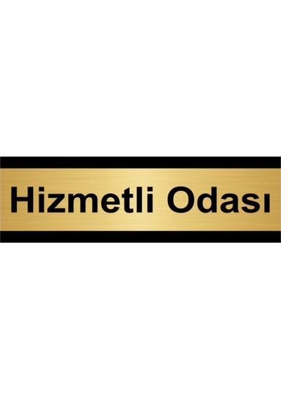 Hizmetli Odası 10x20cm Altın Renk Metal Yönlendirme Levhası