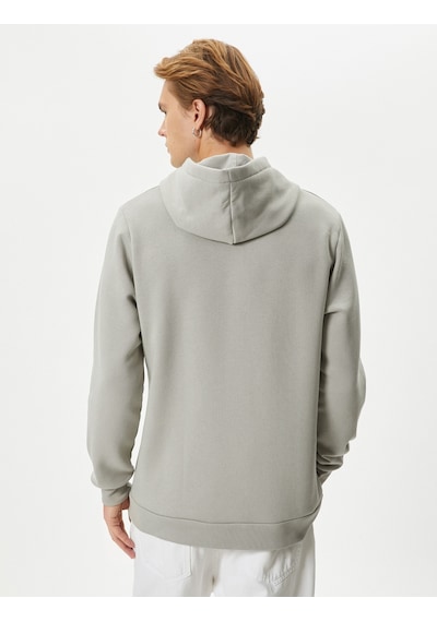 Koton Canavar Baskılı Hoodie Rahat Kesim Uzun Kollu Ribanalı Gri 4wam70430mk Gri