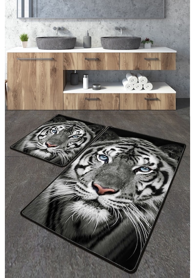 Hunter Banyo Halısı Djt 2 Li Set, Banyo Halısı , Banyo paspası yıkanabilir Çok Renkli