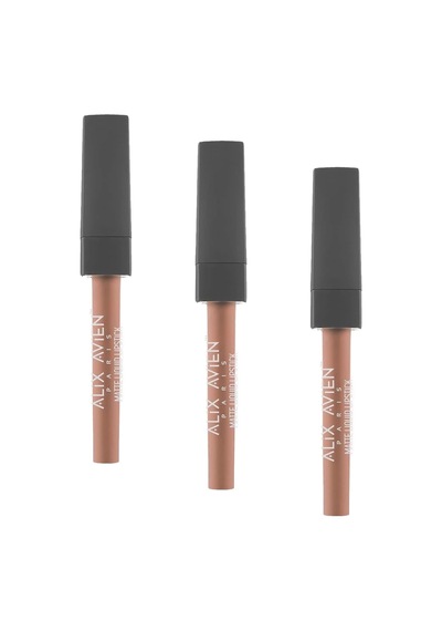 Uzun Süre Kalıcı Kadifemsi Kuruma Yapmayan Mat Likit Ruj - Matte Liquid Lipstick 501 Caramel Nude 3 Paketi Genel