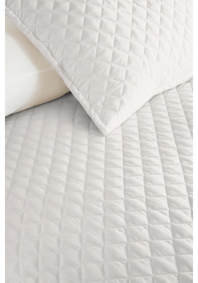 Beyaz Minimal Genç Odası Tek Kişilik Pike Takımı - Kapitone Modern Krem 160x220 Cm Yatak Örtüsü Nazlı Kekik Serabı