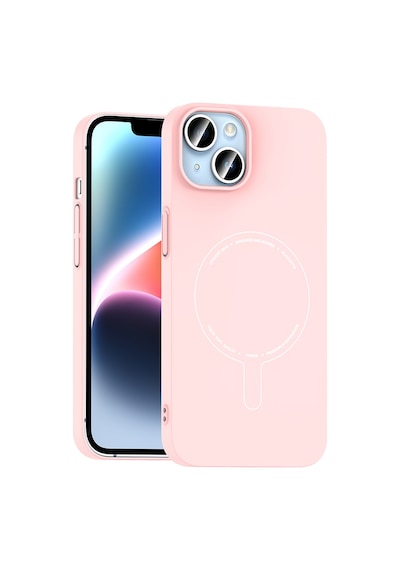 Maks Technology iPhone Uyumlu 13 Kılıf M-safe Şarj Özellikli Kamera Korumalı Mkst Elio Sert Pc Kapak - Açık Pembe