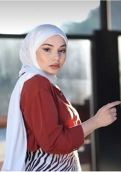 Gesshop Kadın Penya Şal Beyaz