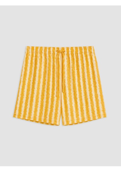 Lcw Dream Sarı U Yaka Baskılı Kadın Şortlu Pijama Takımı