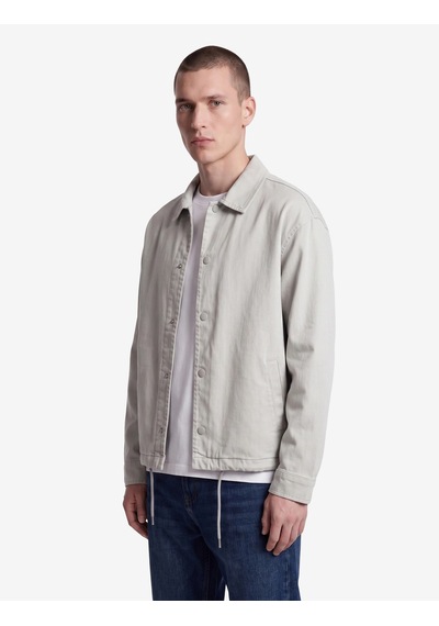 Koton Cepli Oversize Pamuklu Uzun Kollu Klasik Yaka Ceket Gri 7wam50001nd
