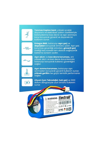Sentar Mop 1s Uyumlu Batarya 2600mah Pil