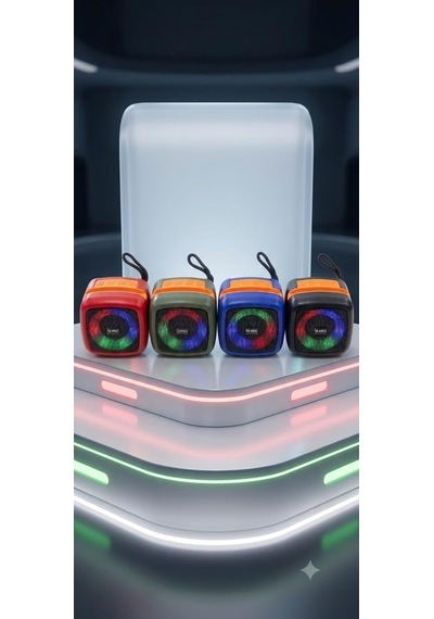 Bluetooth Hoparlör, Rgb Led Işıklı, Telefon Standlı, Usb Flash Bellek Ve Aux Destekli, Taşınabilir Speaker A Kalite 4 Ayrı Renk Seçenekli Şarjlı Bluetooth Speaker Siyah