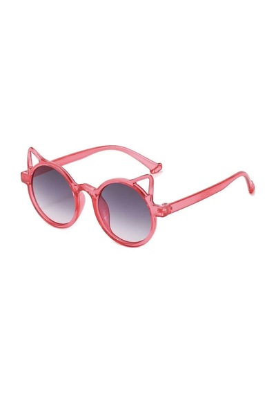 Dabify Pembe Kemik Çerçeve Kedi Tasarım Vintage Retro Unisex Çocuk Güneş Gözlüğü Kırmızı