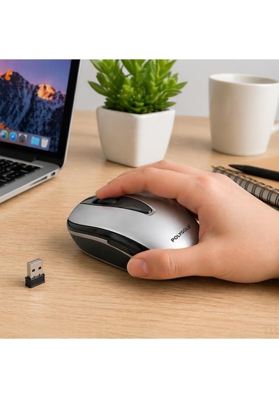 Kablosuz Optik Mouse: 2.4ghz Usb Nano Alıcı, Ergonomik Tasarım, Sessiz Kaydırma Tekerleği Ve Uzun Pil Ömürlü Gümüş-siyah Ofis Ve Oyun Mouse