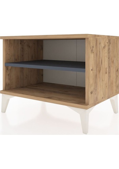 Hyperion Komodin Tek Raflı 60x44x48 Çam-antrasit Çam