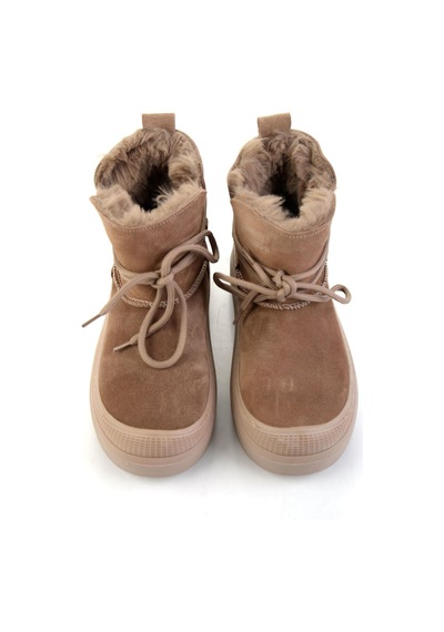 Bambi Vizon Hakiki Deri Kadın Bot & Bootie K02748100202 Vizon