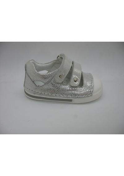 Angelokids Elma Şekeri 01103 Deri Ortopedik Ilk Adım Gümüş Sandalet 19-21 Gümüş