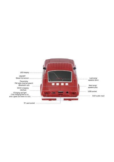 Torima WS-1967 Araba Tasarım Led Işık Bluetooth Hoparlör