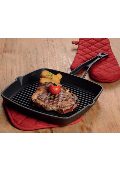 Lava Döküm Izgara Tava 26x26 CM Kalp Figürlü