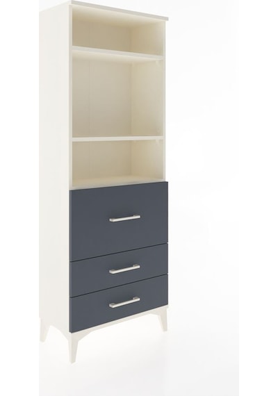 Arges Dolap 3 Raflı 3 Çekmeceli 60x30x163 Aytaşı-antrasit Aytaşı