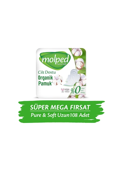 Molped Pure Soft Hijyenik Ped Uzun Süper Mega Paket 108 Adet
