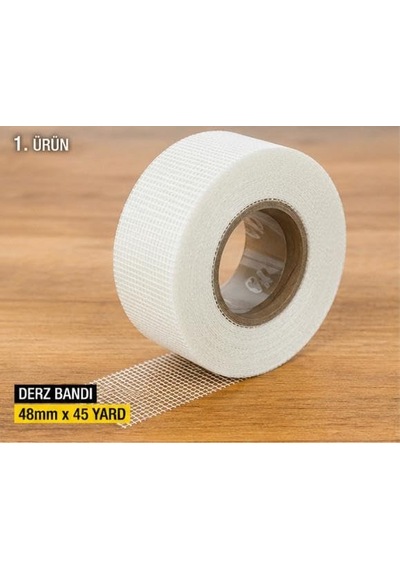 Derz Filesi 48 Mm X 45 Yard Kendinden Yapışkanlı Fiberglas Alçıpan Ek Yeri Çatlak Önleyici File 10