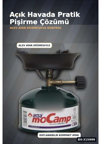 Kamp Ocağı Seti Çakmak Gazı Uyumlu 12 Cm Metal Gövde Ayarlanabilir Alev Bx-315999 Diğer