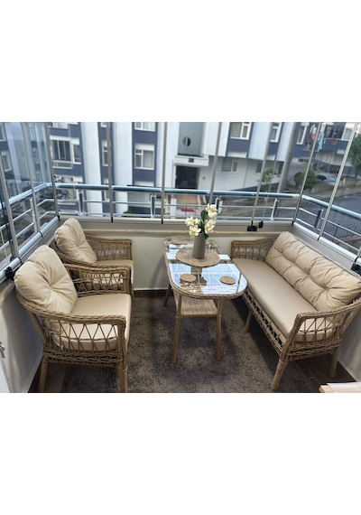 Prada Serisi 3-1-1 Alüminyum Bahçe Balkon Oturma Grubu Tek Kişilik Salıncak Hediyeli Bej Prada Serisi 3-1-1 Alüminyum Bahçe Balkon Oturma Grubu Tek Kişilik Salıncak Hediyeli Bej