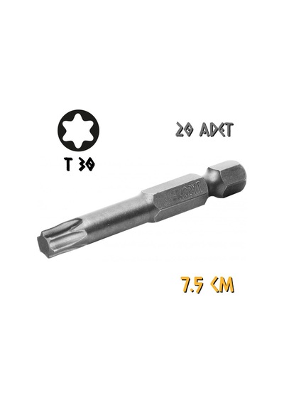 Kupa Tyson Vidalama Ucu Bits Uç - T30 Tork - 7.5 Cm. - 20 Adet