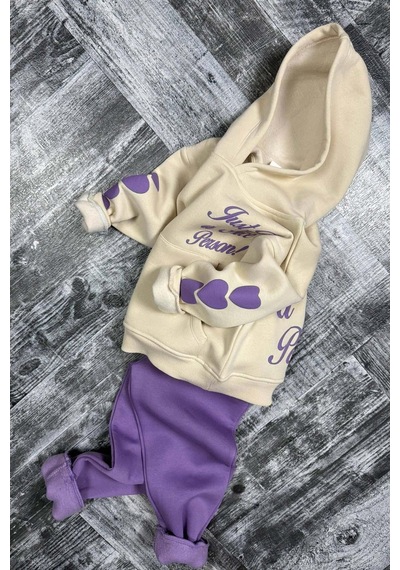 Riccotarz Kız Çocuk Sırt Baskılı Ve Kollarında Yazı Detaylı Sweatshirt Mor Eşofman Takım Mor Riccotarz Kız Çocuk Sırt Baskılı Ve Kollarında Yazı Detaylı Sweatshirt Mor Eşofman Takım Mor
