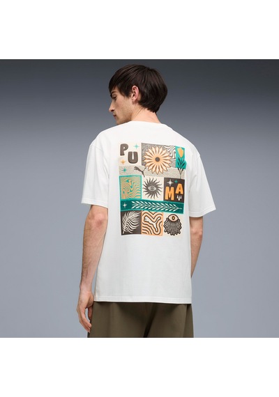 Puma Sunset Drive Relaxed Erkek Beyaz T-shirt 634395