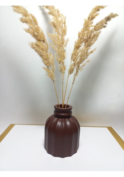 İnce Çizgili Vazo - Modern & Minimal Dekoratif Obje, Salon Ve Ofis Çiçeklik, Antiquity Gold Gold