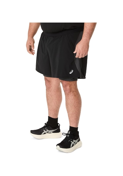 Asics Road 2n1 5ın Short Erkek Siyah Gri Şort 2011d245-001 Siyah