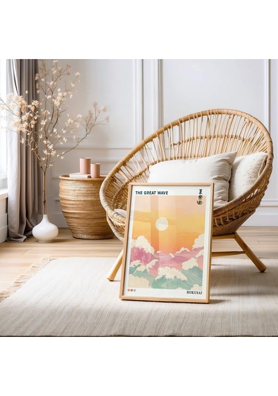 Hokusai Büyük Dalga Posteri, Japon Duvar Sanatı, Hokusai, Japandi Duvar Sanatı, Hokusai Posteri