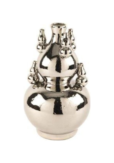 Mikasamoor Gümüş Seramik Vazo 23x38cm P060.317935 Gümüş