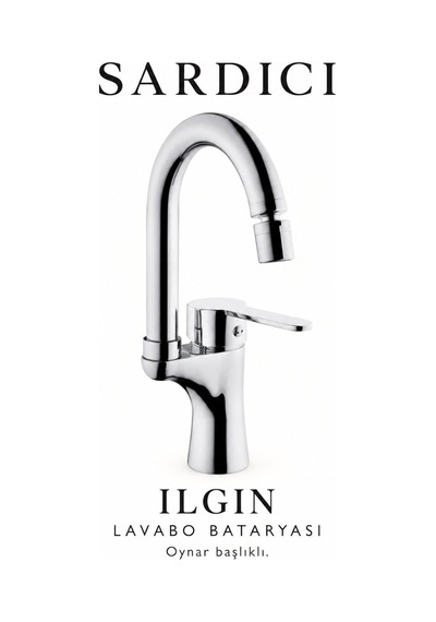 Sardıcı Ilgın Oynar Başlıklı Lavabo Bataryası Krom Pirinç Gövde Çift Su Girişli