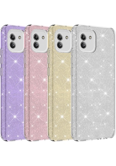 Galaxy A03 Kılıf Zore Shining Silikon Gümüş