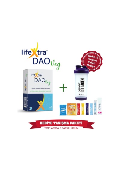 Lifextra Daoveg 60 Enterik Mini Tablet Tanışma Paketi Shaker Hediyeli