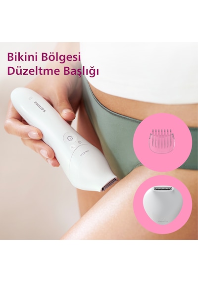 Philips BRE720/05 Epilatör (Yüz+Koltuk alti+Bikini Bölgesi+Bacak)Islak-Kuru,Işıklı,Kablosuz