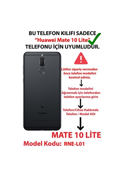 Huawei Mate 10 Lite Uyumlu Çiçek Desenli Uçan Balon Baskılı Silikon Kılıf