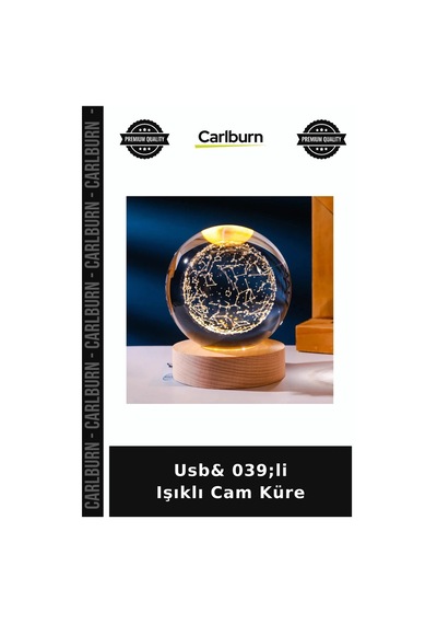 Usb& 039 Li Işıklı Cam Küre Gece Lambası Dekoratif Nesne Salon Objesi