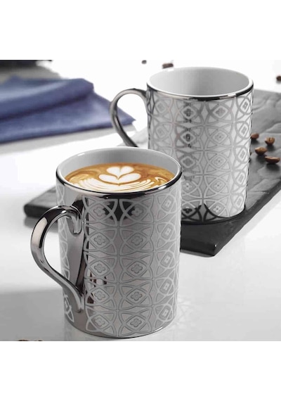 Kütahya Porselen Forest 2'Li Gri Porselen Mug Bardak