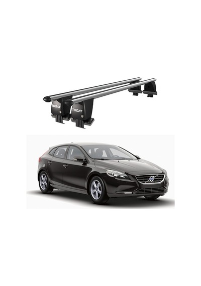 Royal Volvo V40 2012-2016 Uyumlu Gri Kilitli Ara Atkı Port Bagaj Tavan Barı