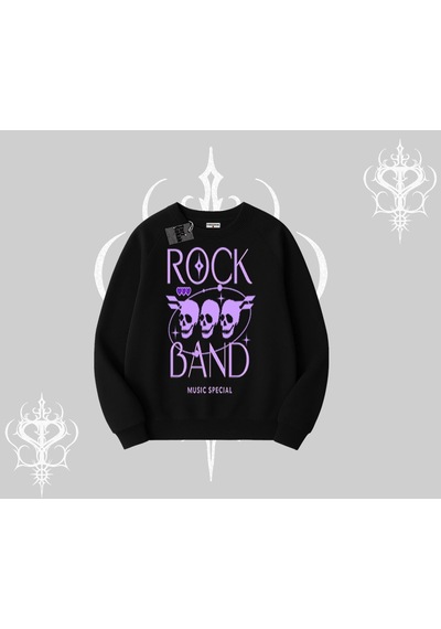 Startmore Biskilet Sweatshirt Rock Band Street Noise Culture Siyah