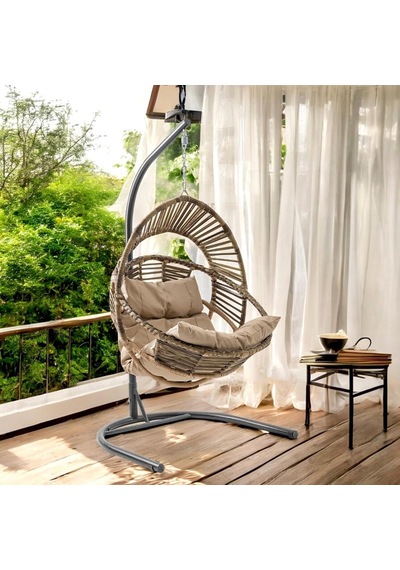 Nobel Tekli Rattan Bahçe Salıncağı Rehome Balkon Salıncağı Açık Kahve Diğer