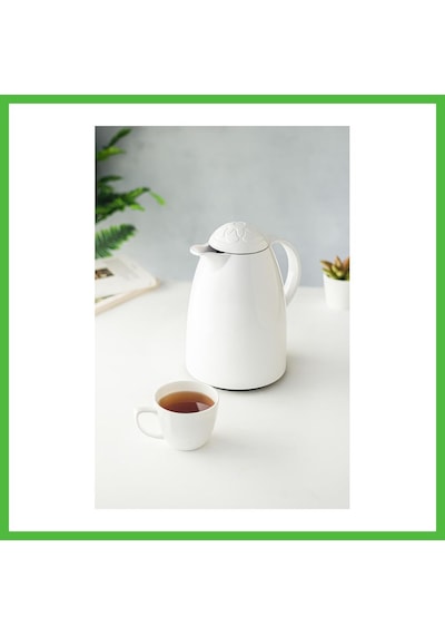 Vaveni 1 Lt Isı Yalıtımlı Çay Ve Soğuk Su Termosu Soft Beyaz 12 Saat Sıcak Tutar& İçi Camdır Arz