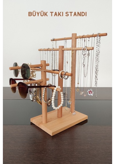 Takı Organizer Ahşap Takı Askısı 35 Cm Takı Standı. Kolye Askısı Takı Düzenleyici