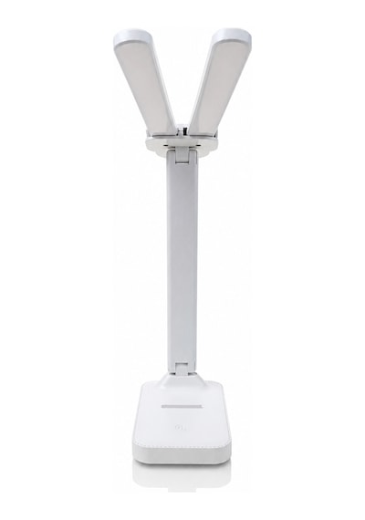 Katlanabilir Çift Başlıklı Led Masa Lambası 3 Işık Modlu, Dokunmatik, Telefon Standlı, Ayarlanabilir Çalışma Ve Okuma Lambası, Beyaz