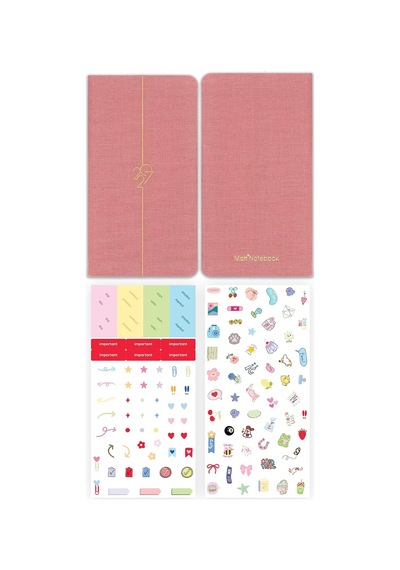 Tr 2027 Yılı Haftalık Keten 9x17 Cm Cep Ajandası 12 Aylık Pembe Genel