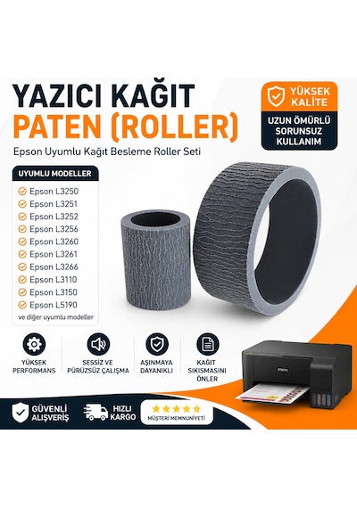 Epson L3250 L3251 L3252 Uyumlu Kağıt Paten Roller Seti Kağıt Besleme Merdanesi