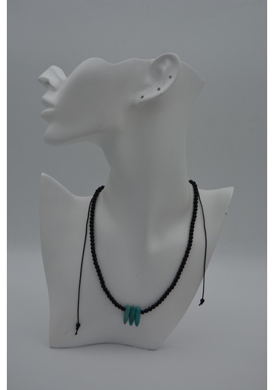 Stoneage Jewellery Amazonit Ve Oniks Taşlı Metalsiz Şifa  Kolyesi Gümüş