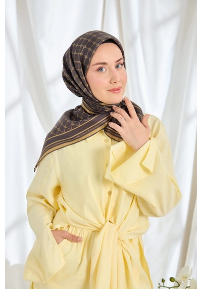 Silk Home %100 Twill İpek Eşarp S539 Acı Kahve
